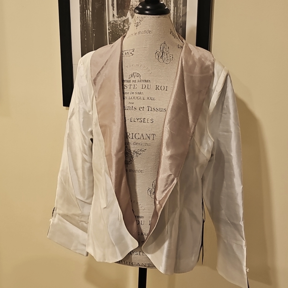Heidi Daus sz L ivory & light brown jacket